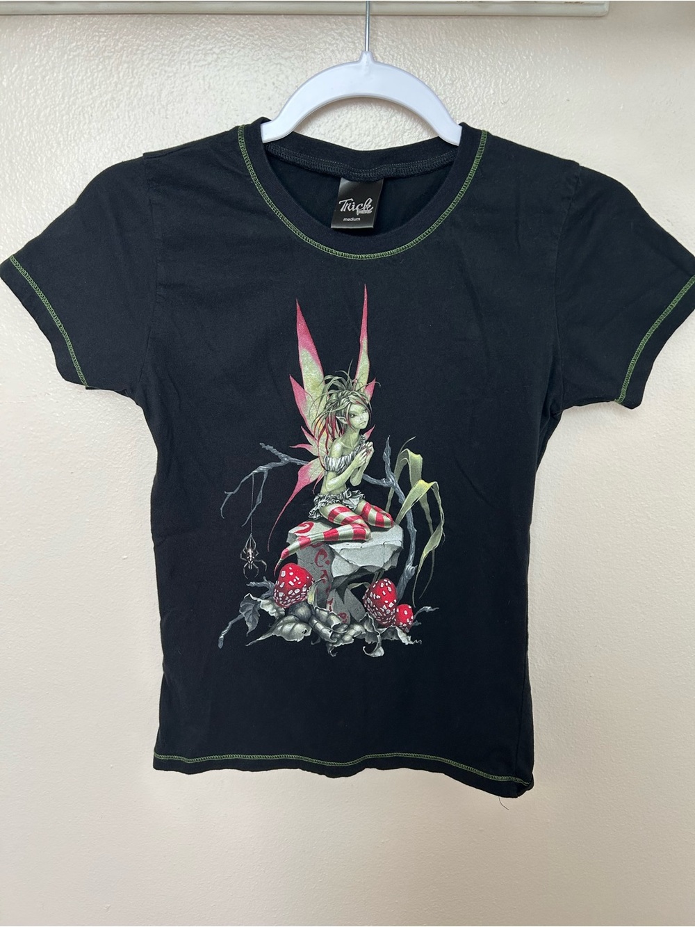Hot Topic Vintage Y2K Trick Fairies Glitter Fairy Mushroom Graphic Tee Whimsy